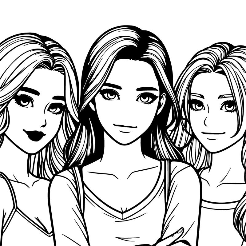 a group of realistic girls
