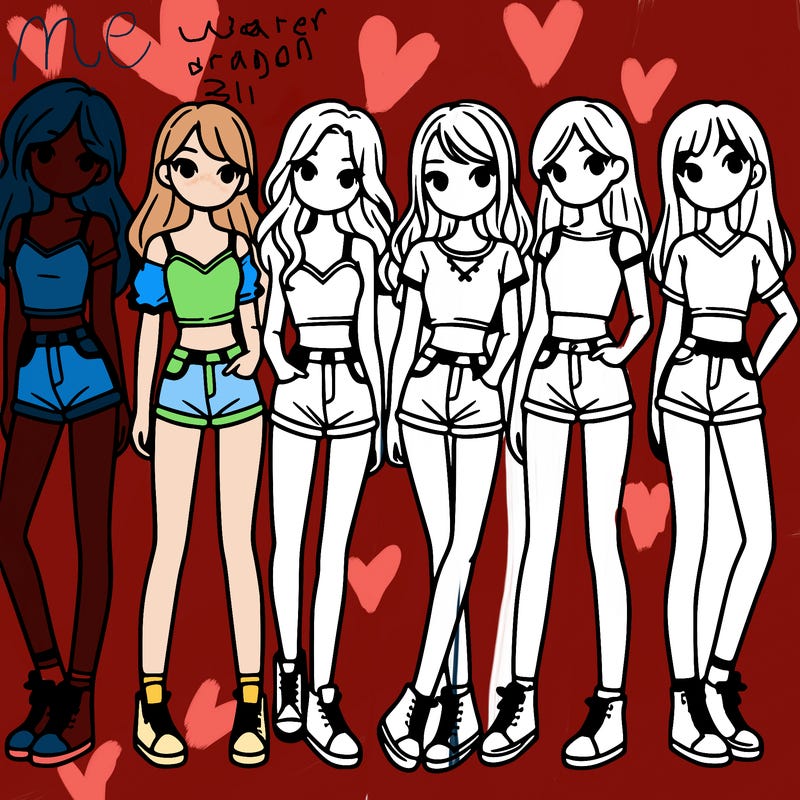 a group of girls wearing crop tops and shorts