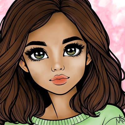 realistic girl whith cute eyes