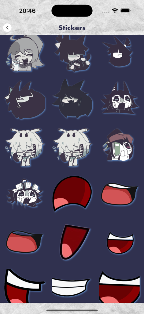 FPE OC Maker - FPE Stickers - A gallery of Fundamental Paper Education style character stickers and mouth expressions for custom OC creation