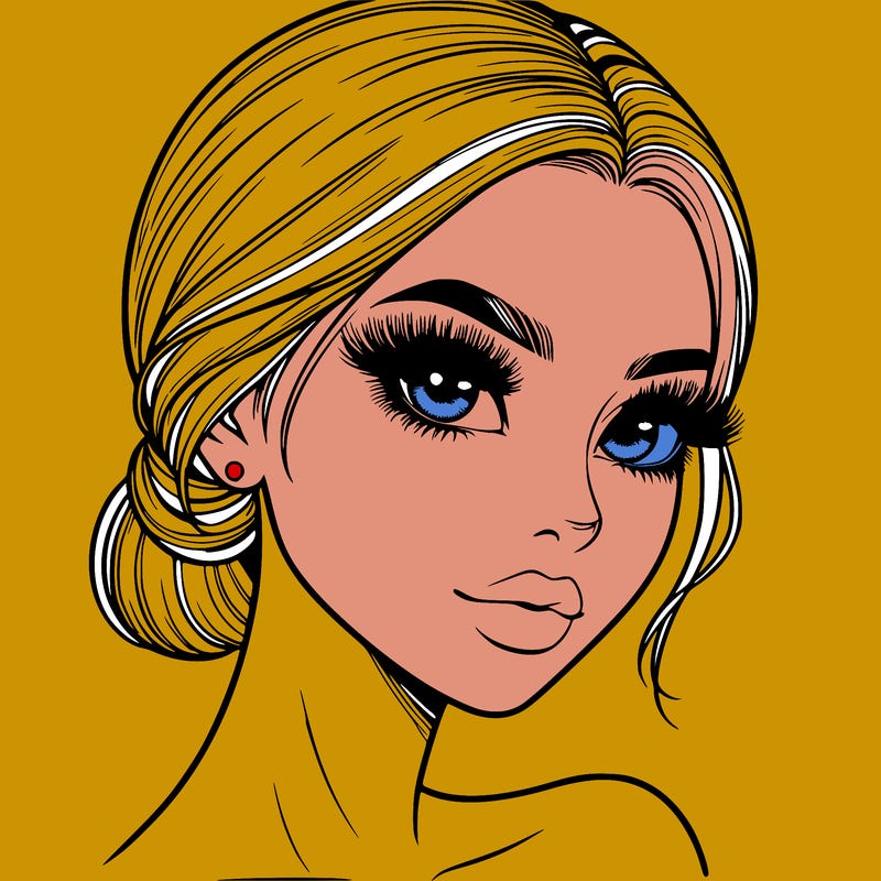 realistic girl with lashes