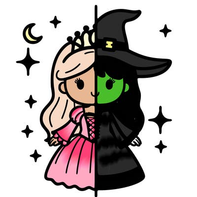 split princess and witch