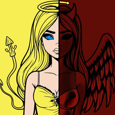devil vs angel realistic girl