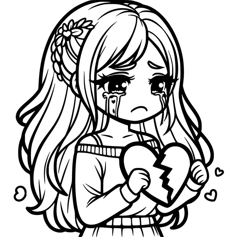 a girl with broken heart