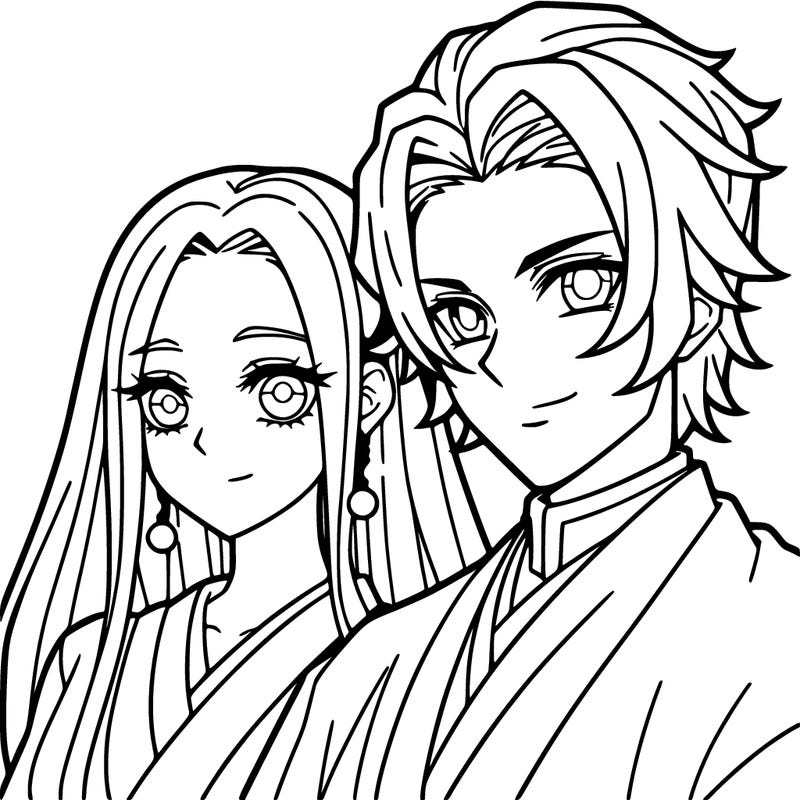 anime man with a beautiful woman