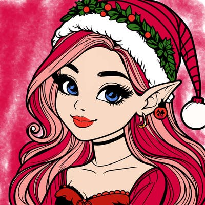 christmas girl elf realistic