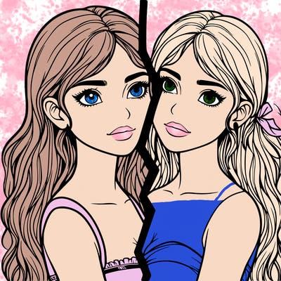 split realistic girl