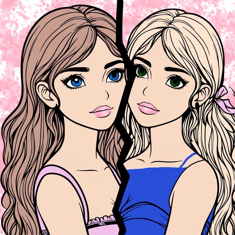 split realistic girl