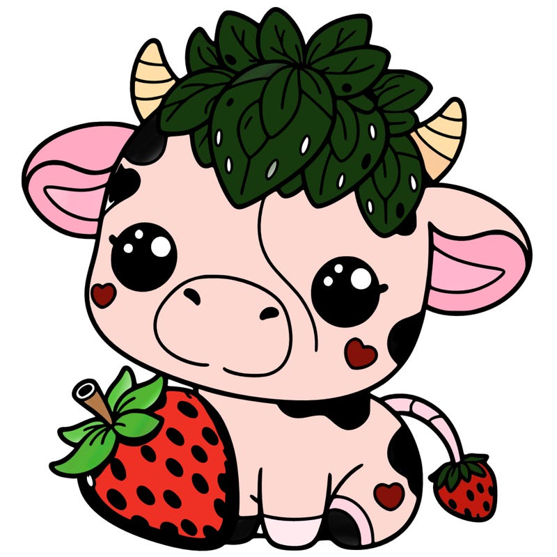 cute strawberry cow