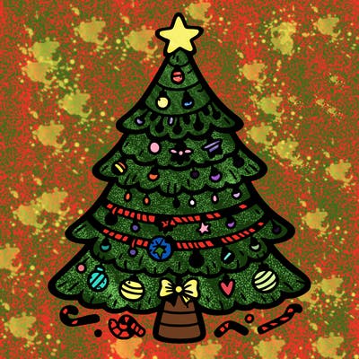 christmas tree with lots of details