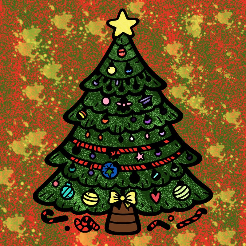 christmas tree with lots of details
