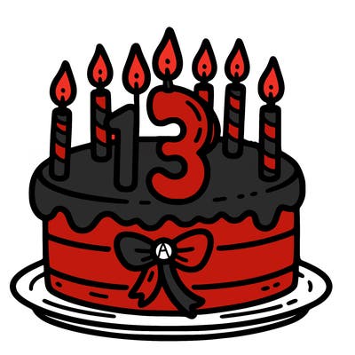 birthday cake with 13 candles