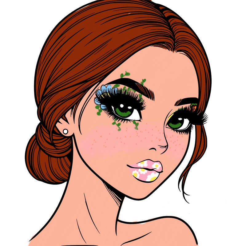 realistic girl with lashes