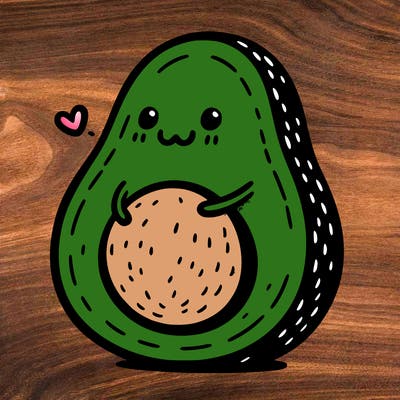 an avocado hugging an avocado