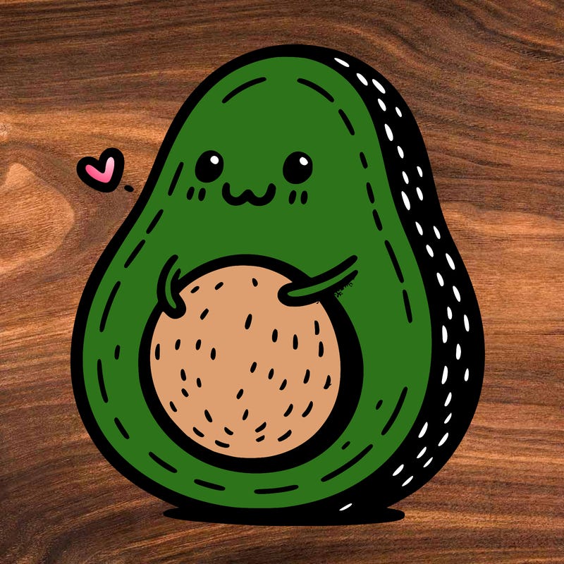 an avocado hugging an avocado
