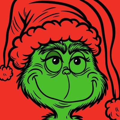 grinch with christmas hat
