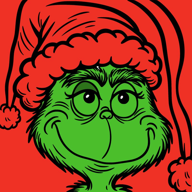 grinch with christmas hat