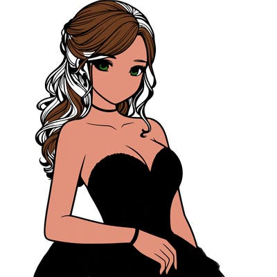 realistic girl in prom dress