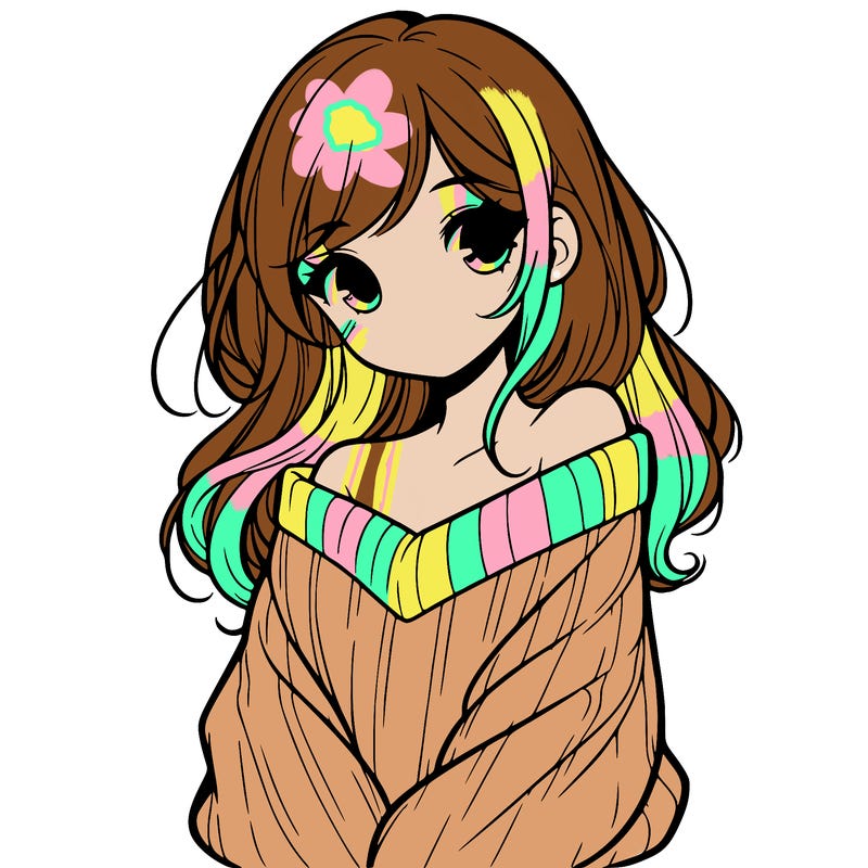 shy pretty girl wearing a sweater that is falling off one shoulder portrait