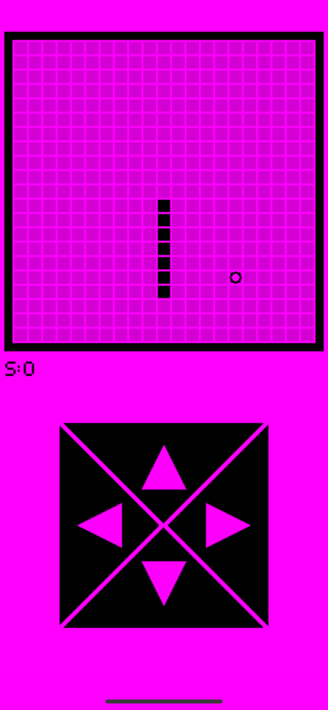 Snake Classic Retro Arcade - Classic snake gameplay on a bright pink custom console screen with a directional pad