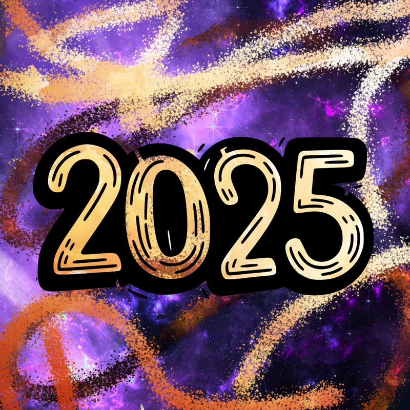 one line scrawled numbers sketch design “2025”