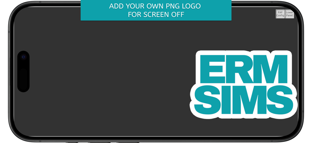 A320 FAP Simulator - Logotipo PNG personalizado mostrado en un fondo negro en la aplicación Simulador A320 FAP.