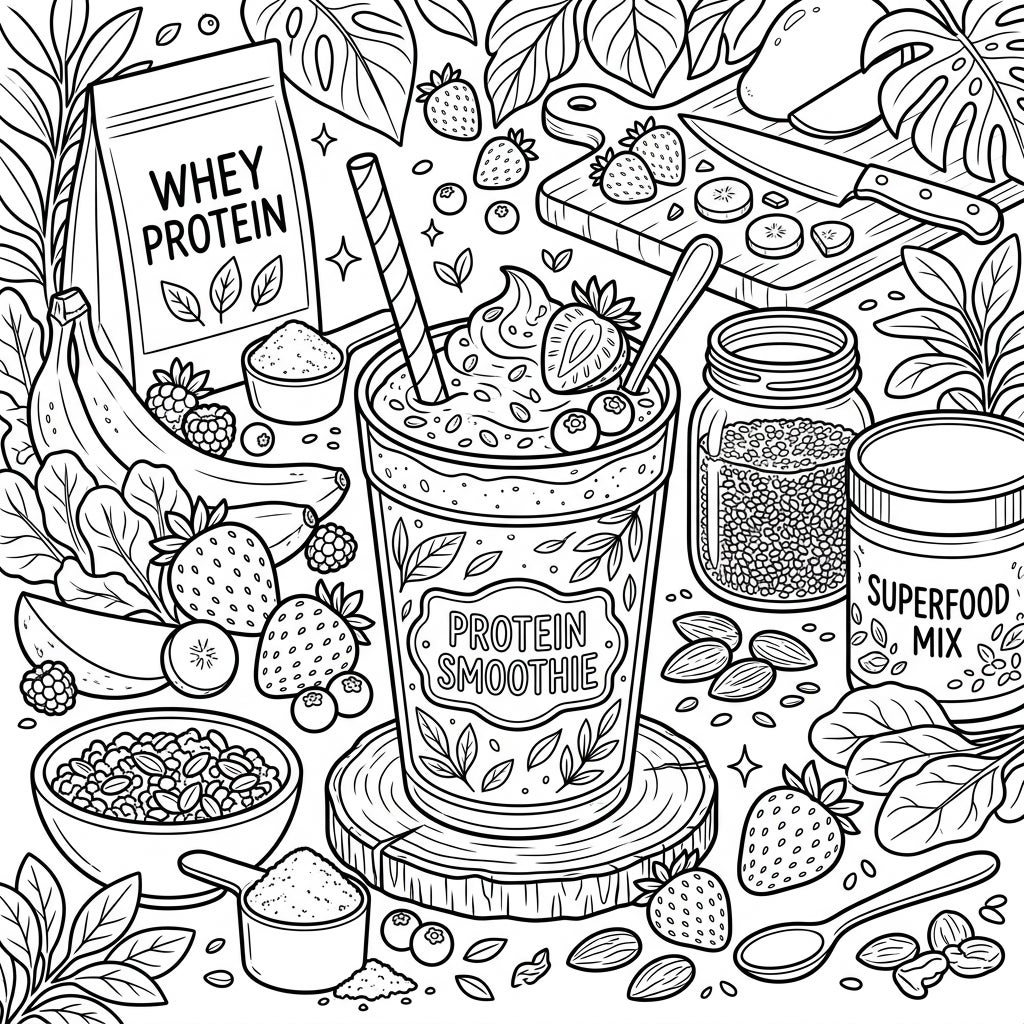 Protein Smoothies Coloring Page - Free & Printable Fun — Color Pop