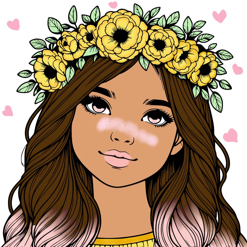 realistic girl with flower crown