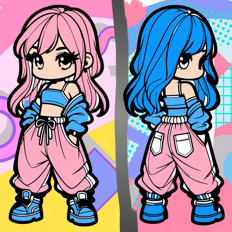 girl in crop top and baggy pants