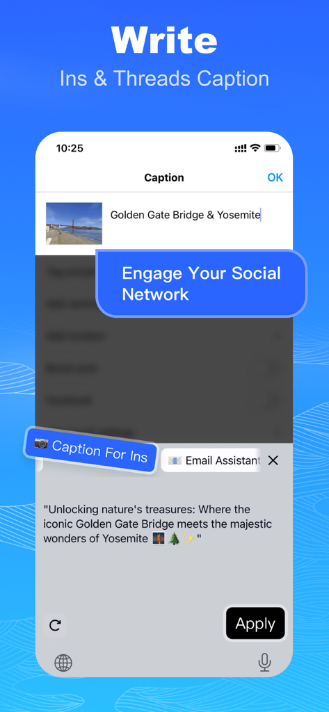 AI Keyboard - Grammar & Writer - AI keyboard app generating captions for social media posts