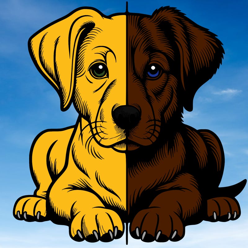 realistic dog split picture