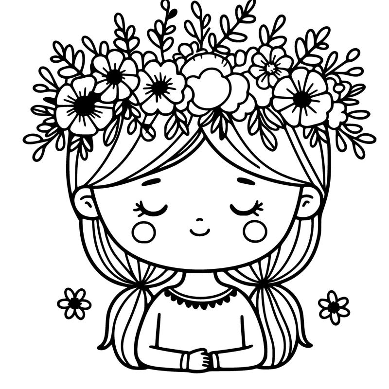 girl with flowers crown