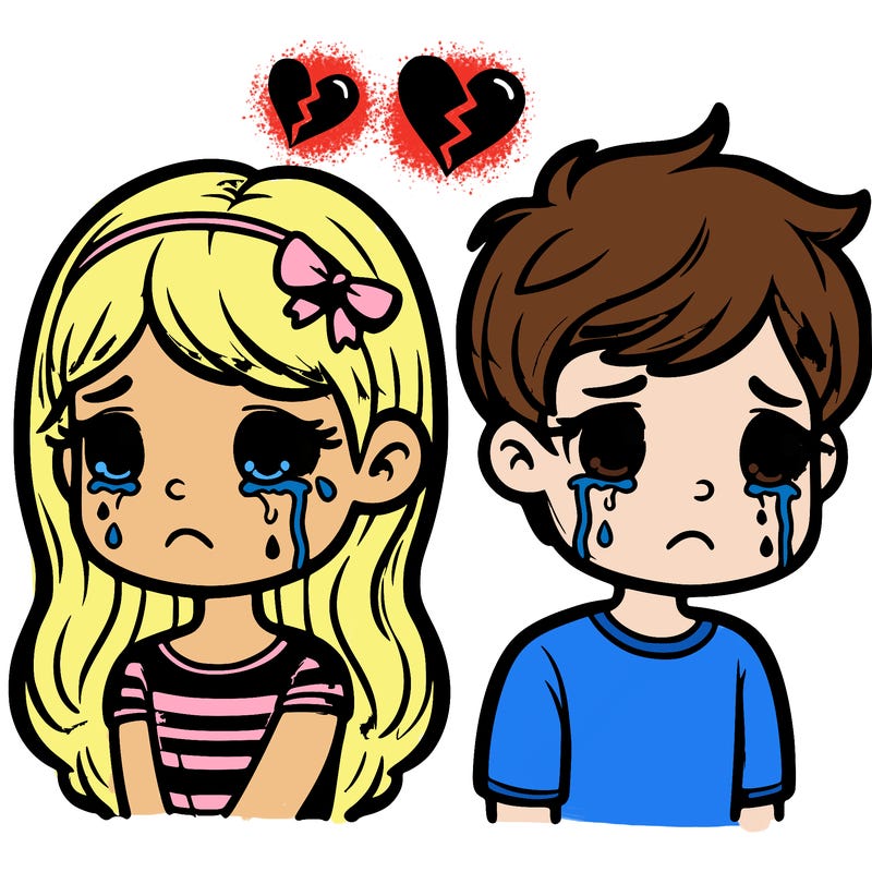 girl and boy both heartbroken