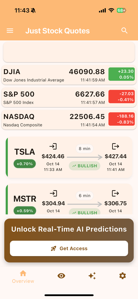 Painel do mercado de ações exibindo os principais índices em tempo real e cotações de ações específicas para Tesla e MicroStrategy