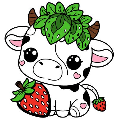 cute strawberry cow