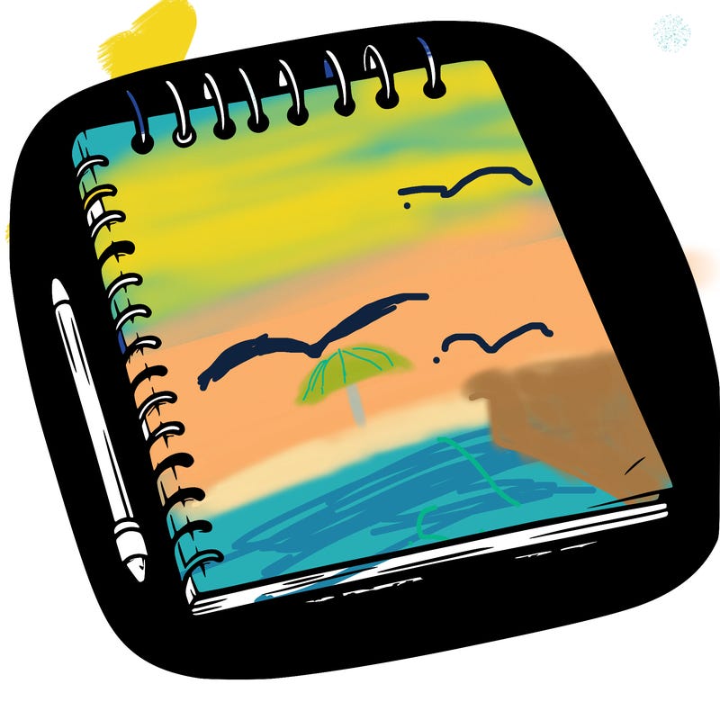 a blank sketch pad