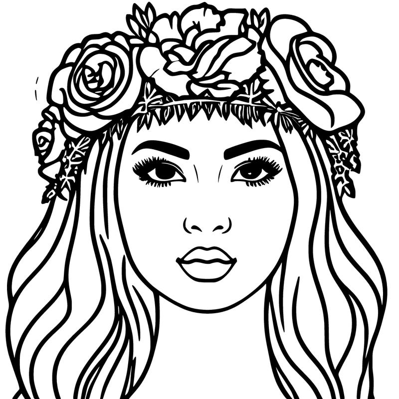 girl with flowers crown