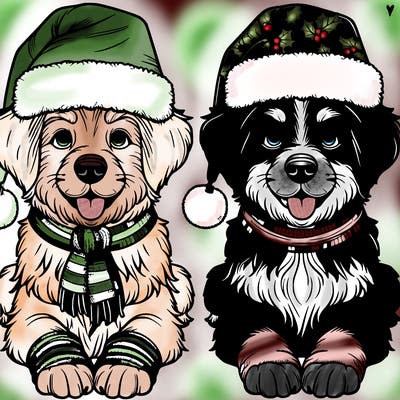 realistic dog christmas