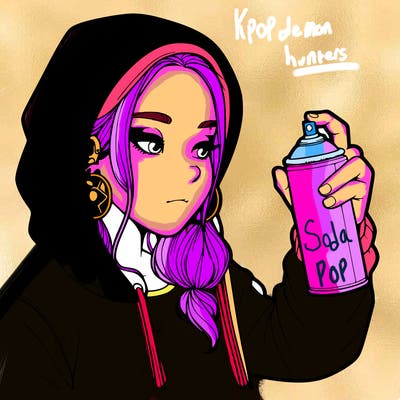 a realistic girl, spray painting