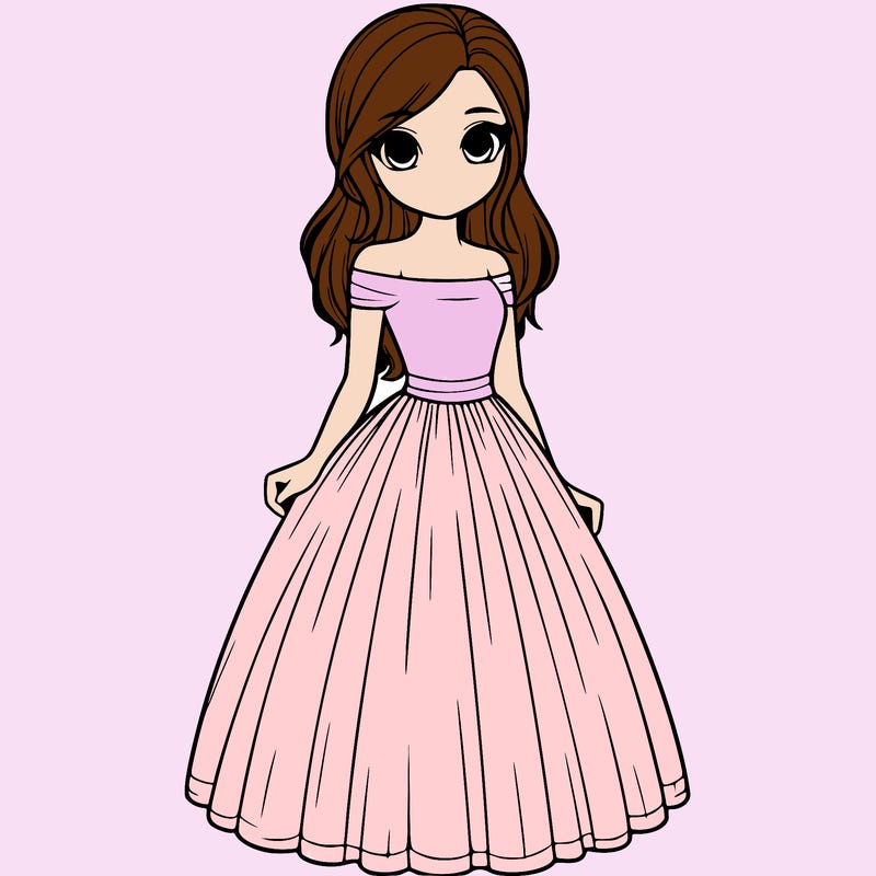 realistic girl in dress