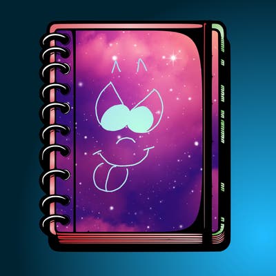 blank, realistic notebook