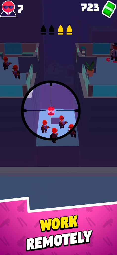 Stealth Master: Assassin Ninja - Sniper scope view aiming at enemies in Stealth Master Assassin Ninja
