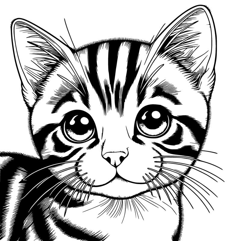 realistic cat with a little bit of stripes