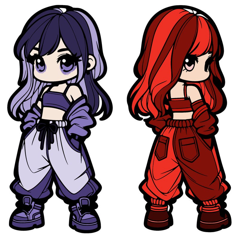 girl in crop top and baggy pants