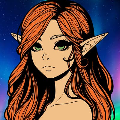 elf girl realistic dark fantasy