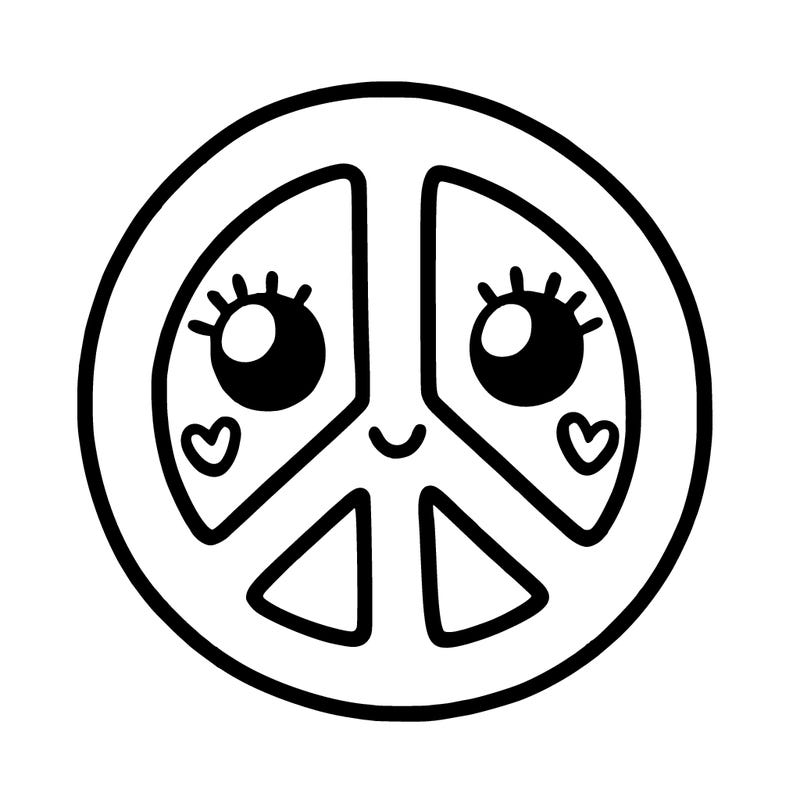 peace sign happy face