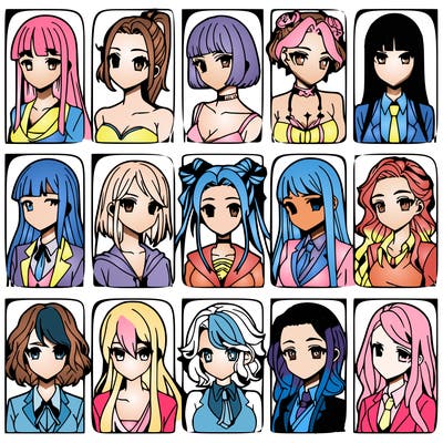 girls that look diffrent anime
