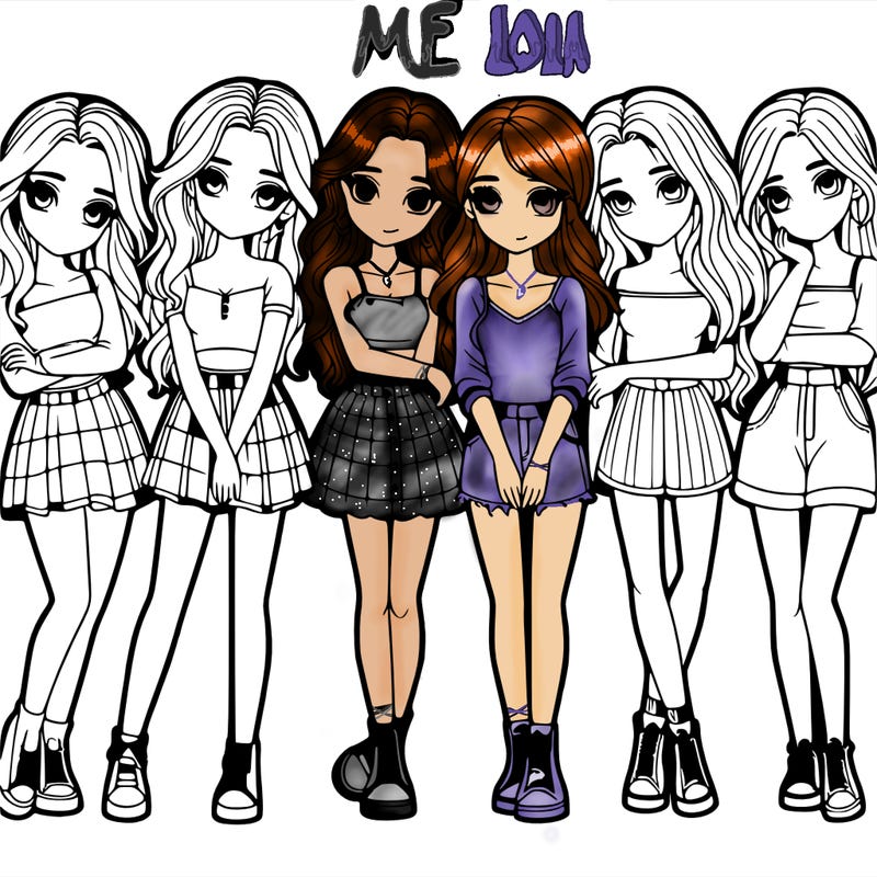 a group of girls realistic