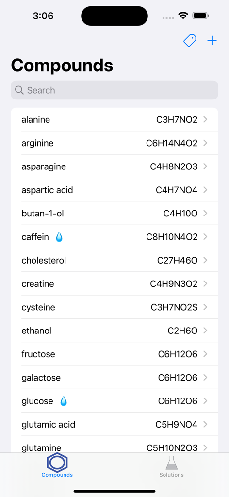 Search PubChem - A list of chemical compounds and their molecular formulas in the Search PubChem mobile app