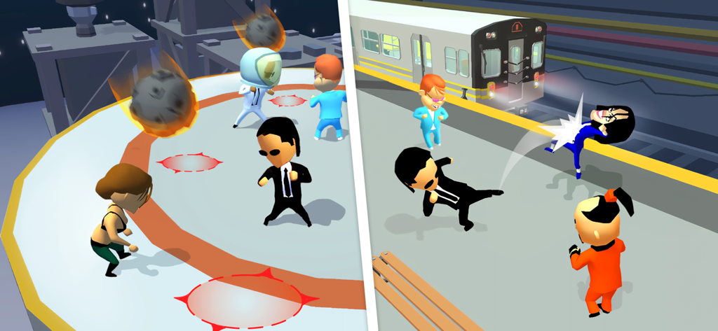 I, The One - Fighting Games - Gameplay of I The One showing characters fighting in a subway station and a rooftop arena